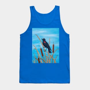 Red Winged Blackbird at the Pond Tank Top